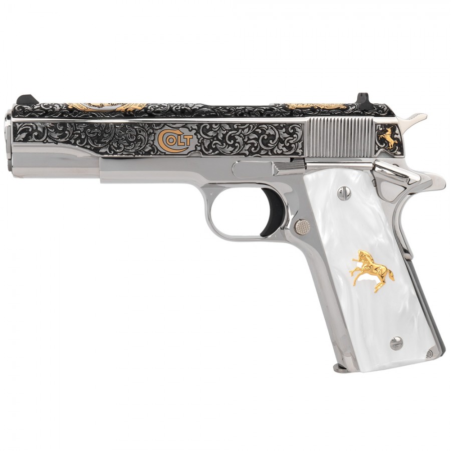 Colt 1911 EL Samuel Colt 38 Super High Polish Stainless Steel