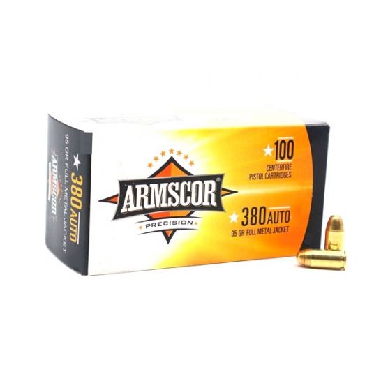 ARMSCOR 380 ACP 95 Grain FMJ Value Pack (100 rounds)-img-0