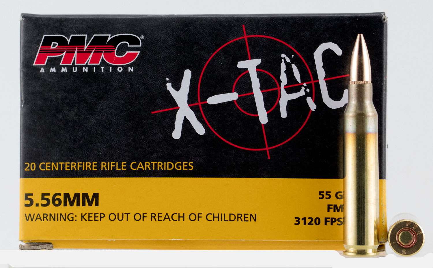 PMC 5.56X X-Tac  5.56x45mm NATO 55 gr Full Metal Jacket (Box of 20 rounds)-img-0