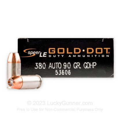 380 Auto - 90 Grain JHP - Speer Gold Dot - 50 Rounds-img-1