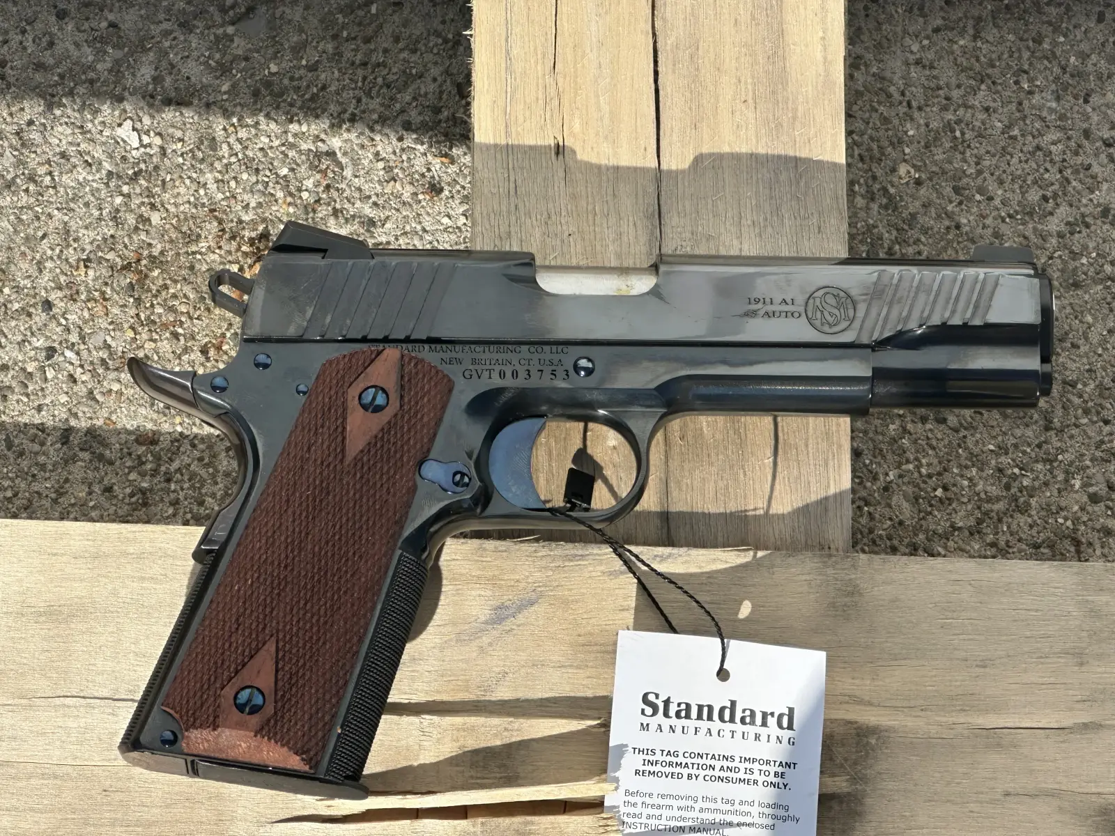 STANDARD MANUFACTURING 1911 HGA 45 AUTO 5IN BBL ROYAL BLUE FRONT