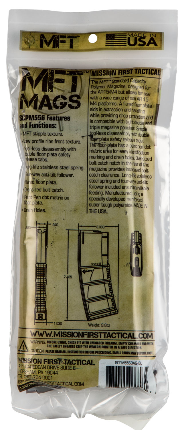 Mission First Tactical SCPM556BAG Standard 223 Rem,5.56 NATO AR-15 30rd Bla-img-0